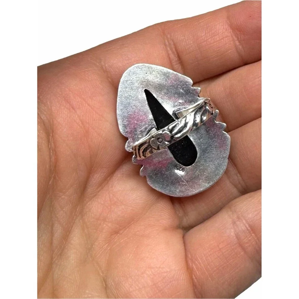 Green Triplet Opal Ring Size 7.5 925 Sterling Silver Overlay